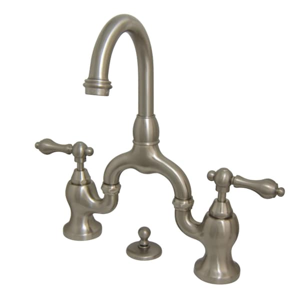 KS7998AL English Country Bathroom Bridge Faucet, Brushed Nickel